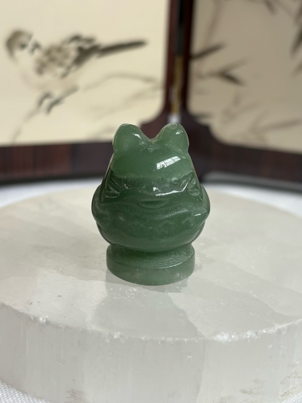 Green aventurine crystal Totoro carving